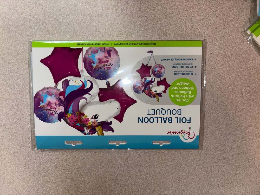 Magical Unicorn Birthday Foil Balloon Bouquet - 5 Piece Set with Weight